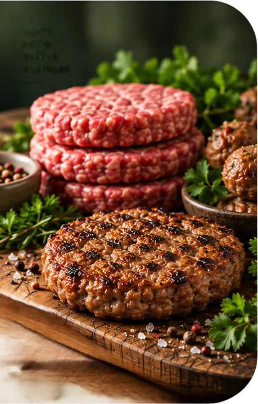Surowe i grillowane kotlety burgerowe